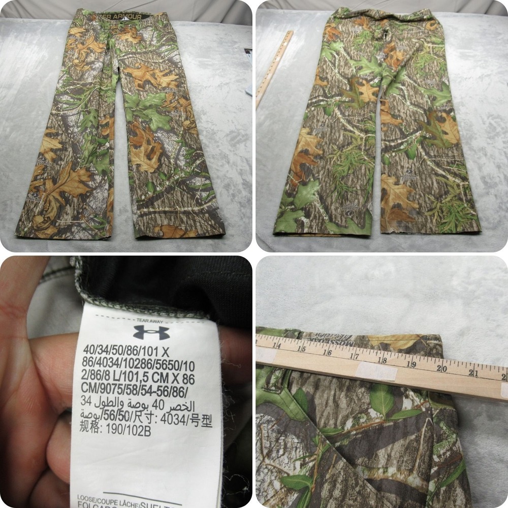 Under Armour Pants Men 40x33 Mossy Oak Obsession Storm Camo Water Resistant Boot